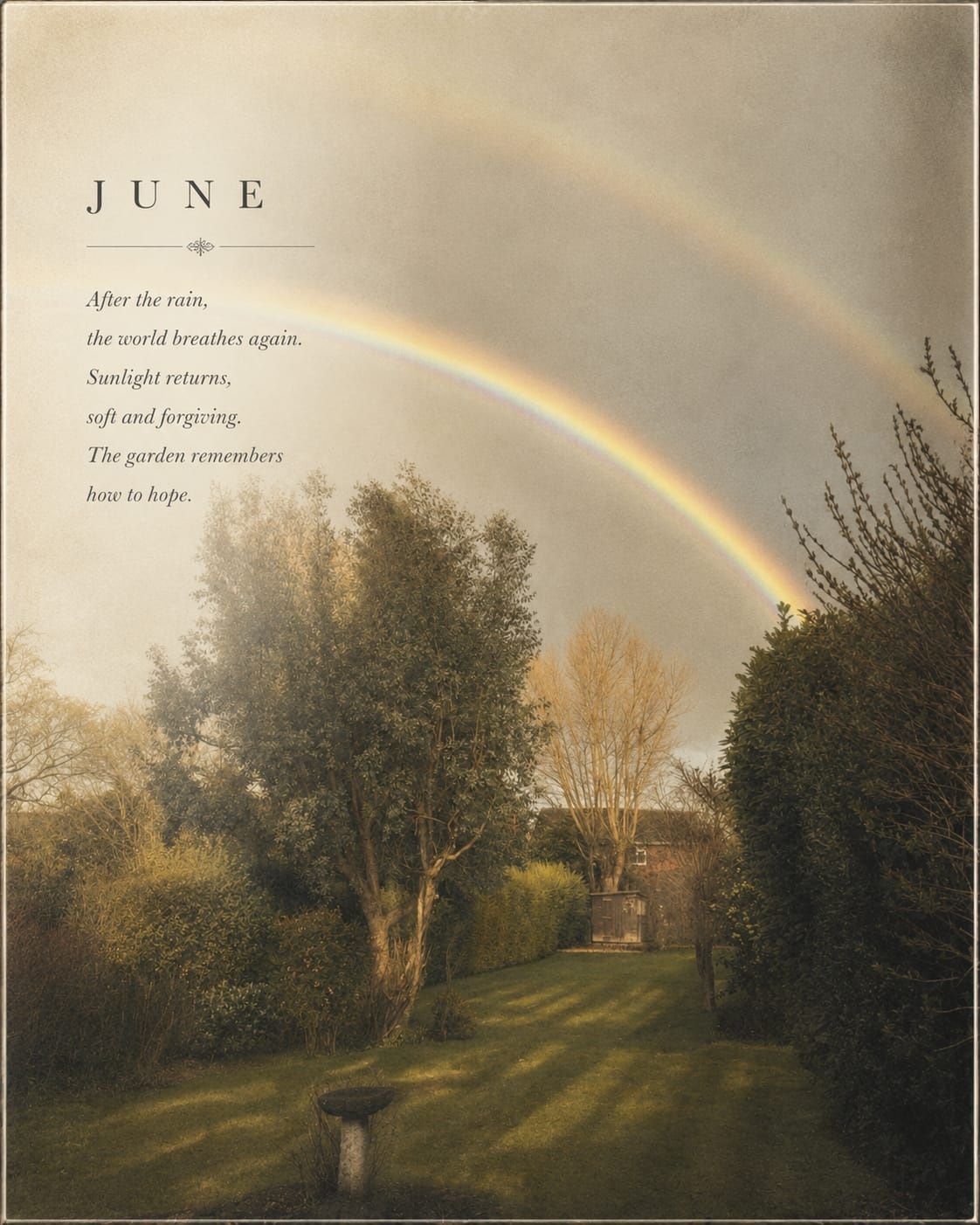 June — a rainbow and a farewell